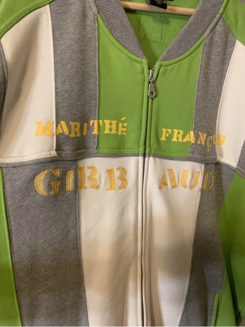 Vtg Marithe Francois Girbaud Windbreaker Jacket Green White‎ Sz XXL Rare